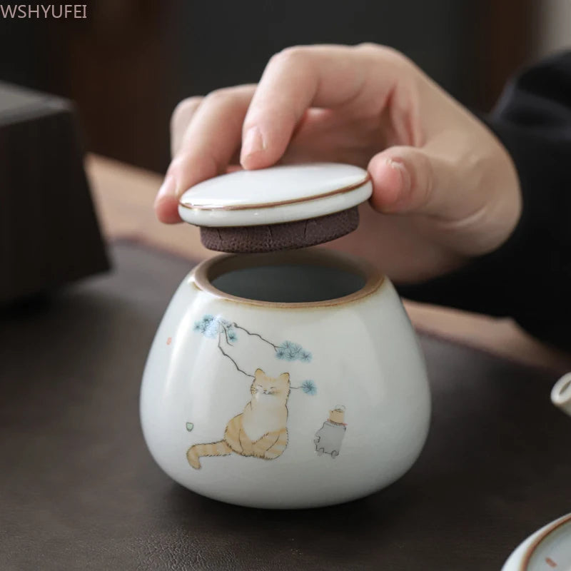 Urns for Ceramics Ashes Sealed Cremation Funeral Keepsake Human Pet Memorial Suitable Home Fireplaces Burial Ash Urn Cat