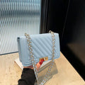 Fashionable Solid Color PU Embossed Mini Shoulder Bag Women's