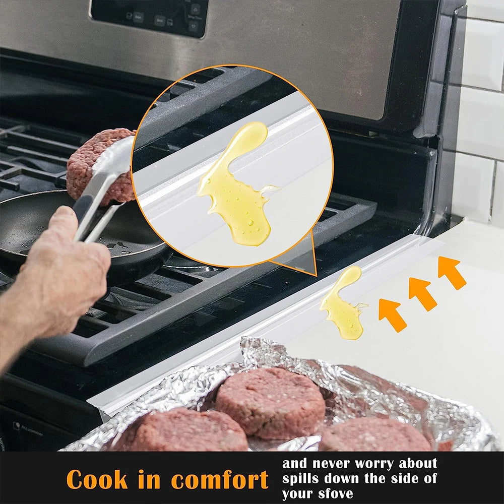 Silicone Stove Counter Gap Cover T-shape Kitchen Oilgas Slit Filler Heat Resistant Mat Cook Oil Dust Water Seal