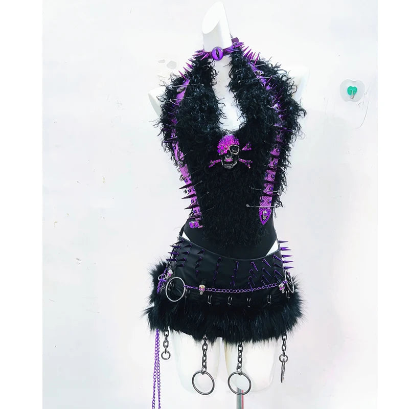 Gothic Tank Tops Punk Tank Tops Skull Top Vintage Fairy - Necklace