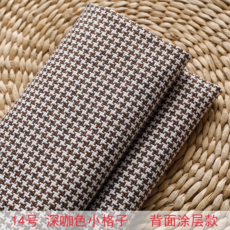 High-end Thousand Bird Grid Sofa Fabric Thickening Plaid Cotton Linen Cloth Tablecloth Pillow Cushion Cover Handmade DIY Fabric
