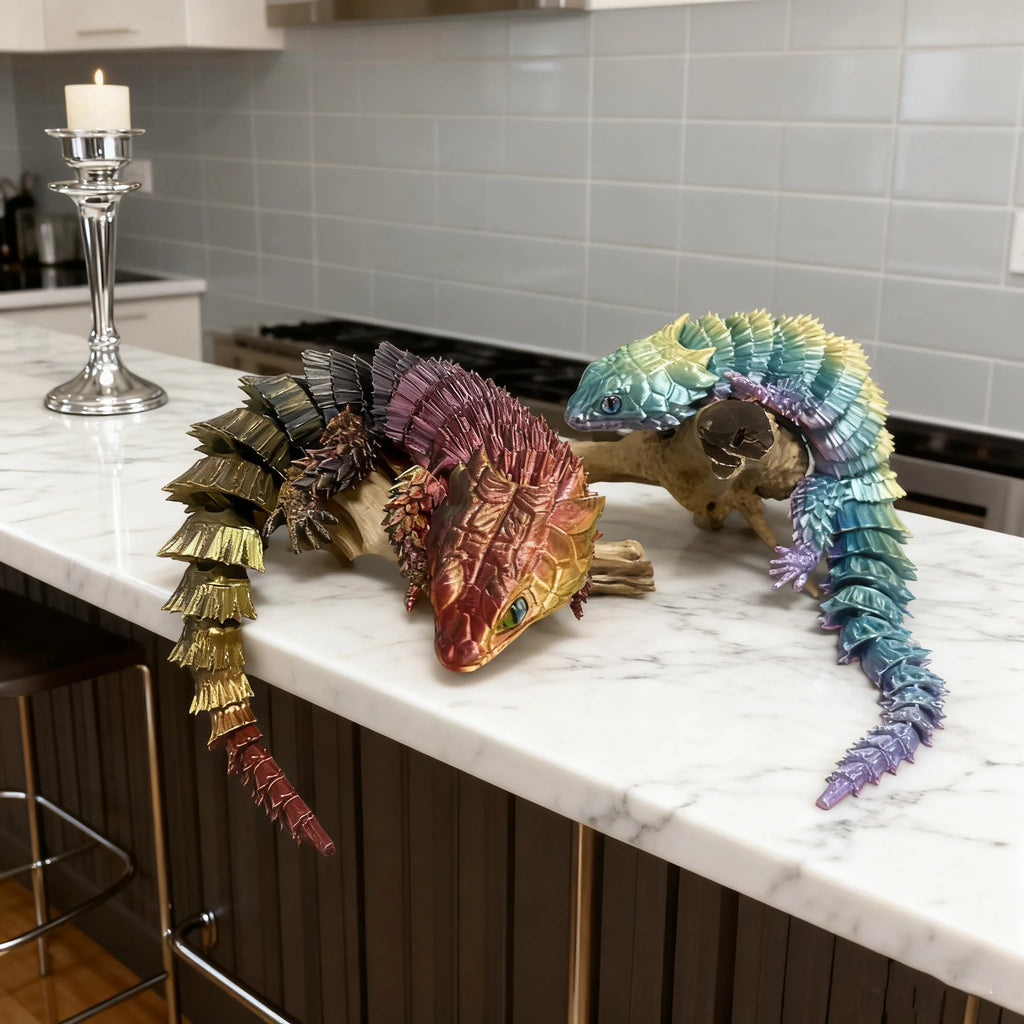 3D Printed Lizard Statue, Flexible 3D Printed Animal, Colorful Figurines Statue, Gifts, 36.5Cm/14.37In, 23.5Cm/9.25In