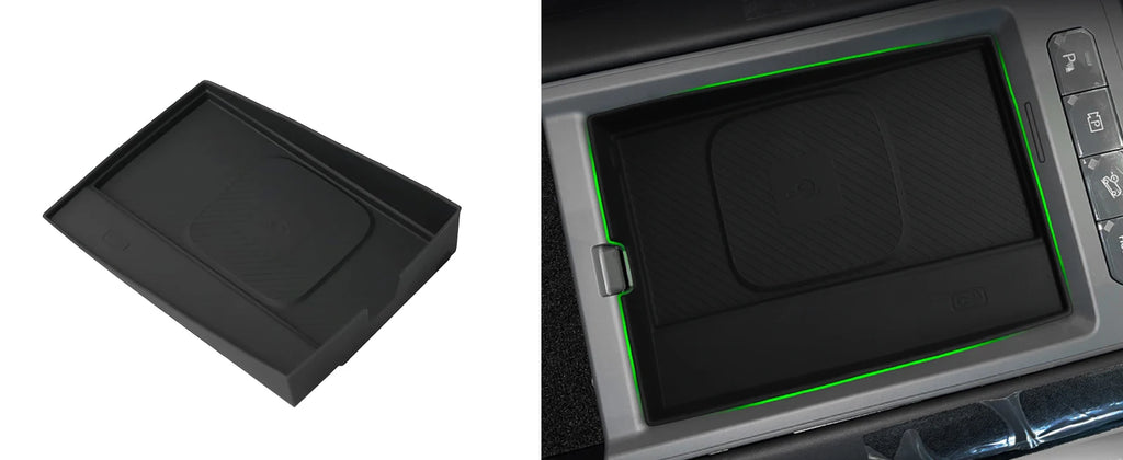 Car Armrest Storage Box Lower Center Console Organizer Cup Holder Storage Box Wireless Charger Panel Mat For KIA EV9 2024 2025