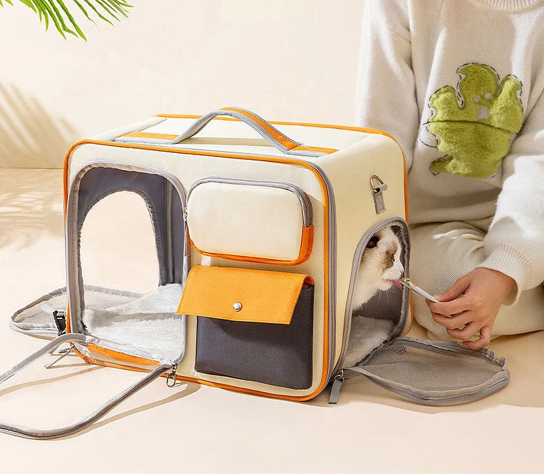 cat bag Cats Backpack transporter for cats Double shoulder pet backpack, crossbody bag,15KG can withstand weight,large space