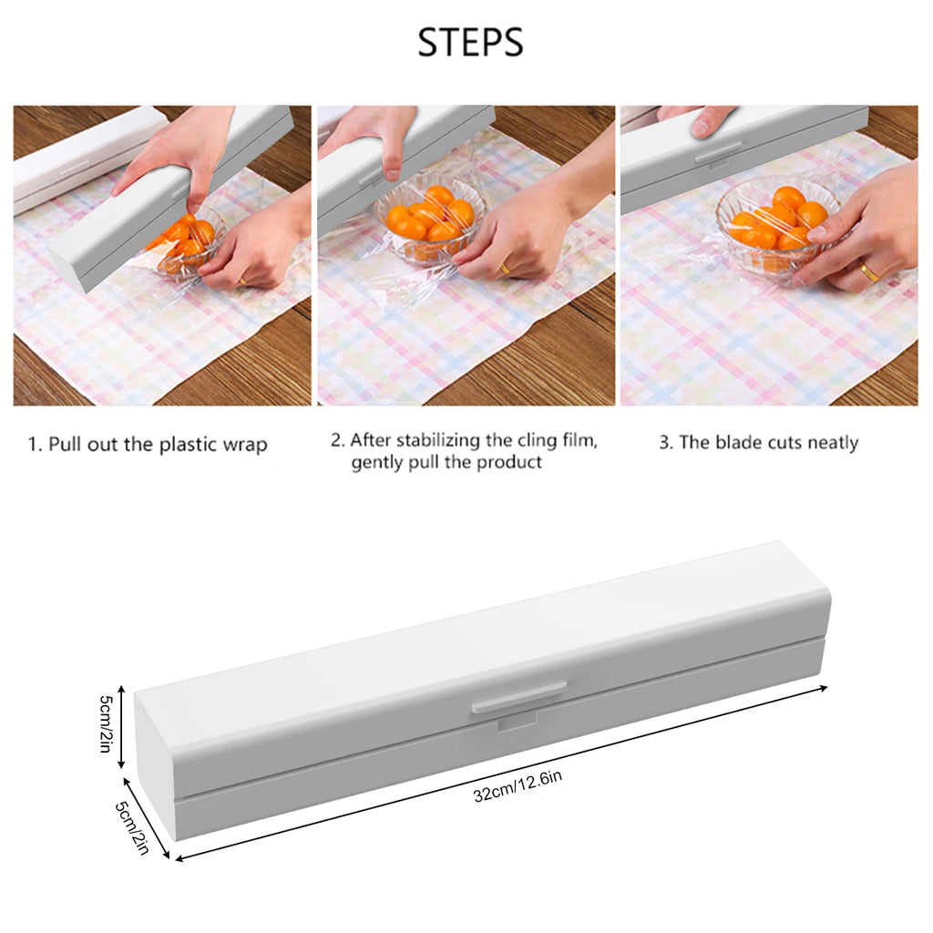 Cling Film Cutter Food Plastic Cling Wrap Dispensers Reusable Food Grade Kitchen Home Storage Accessories Foil Wrap Dispenser