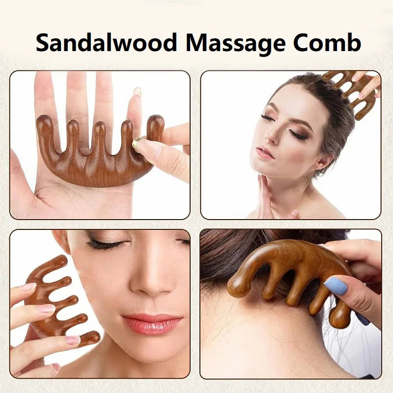 Wooden Massage Wood Massager Comb Scalp Head Oil Massager
