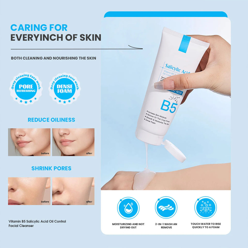 Vitamin B5 Salicylic Acid Facial Cleanser and Moisturizing Cream