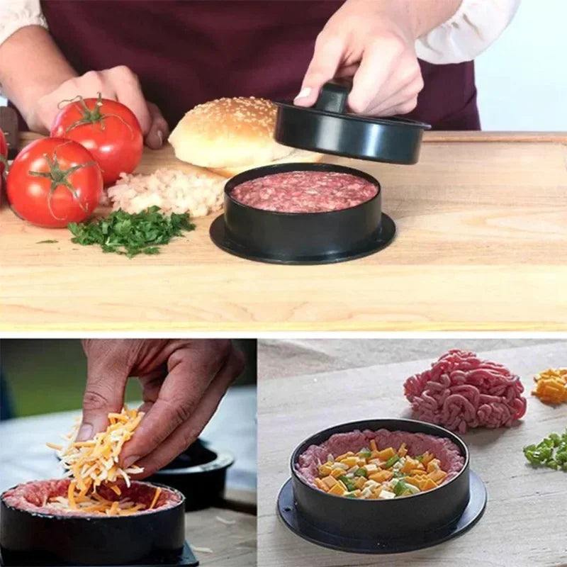 Hamburger Meat Press Maker ABS Round Shape Non-Stick Stuffed Burger Patties Beef Grill Pie Press Mould Maker Kitchen Accessories