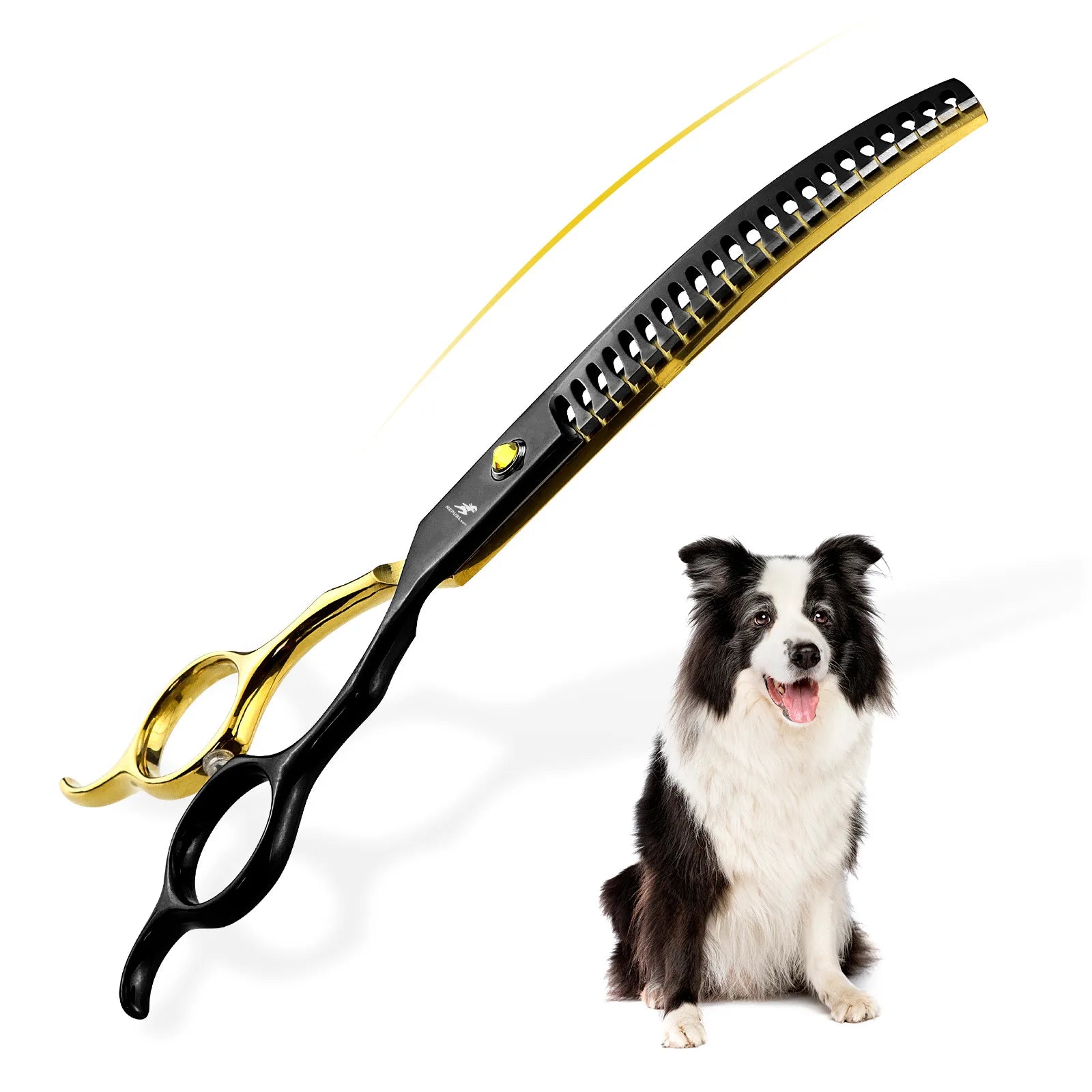Grooming Scissors Japan Stainless 6.5" Professional Pet Scissors Curved Chunker Scissors for Groomer Bend Down Thinning Shears