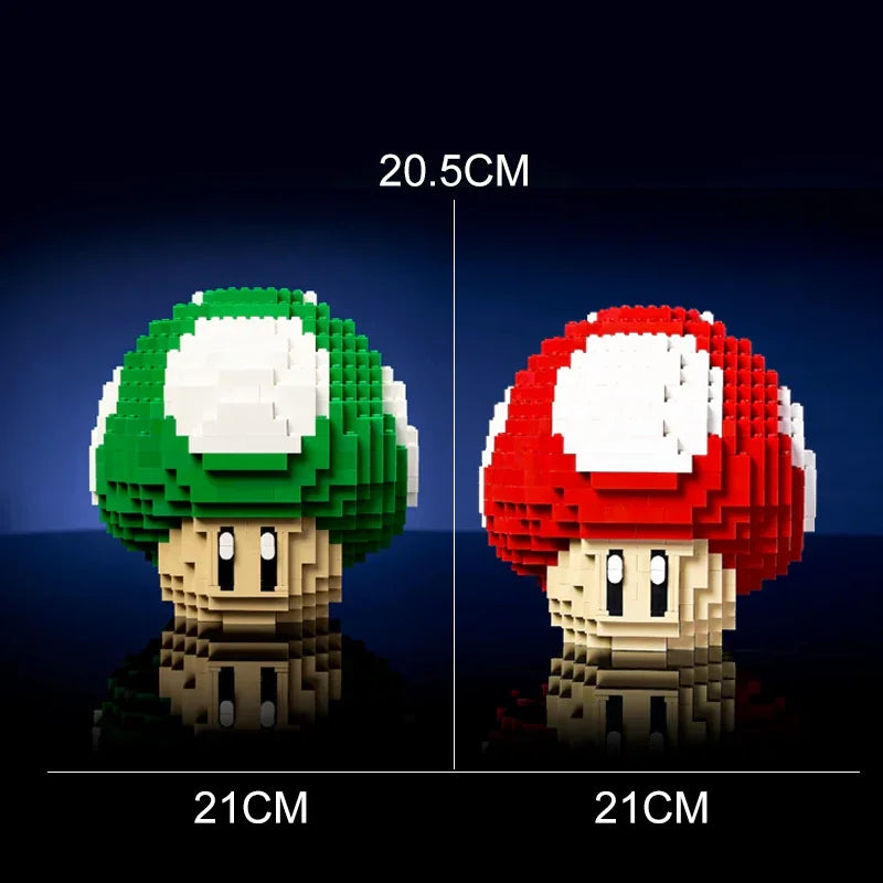MOC Game Figures Red Green Mushroom Building Blocks Model