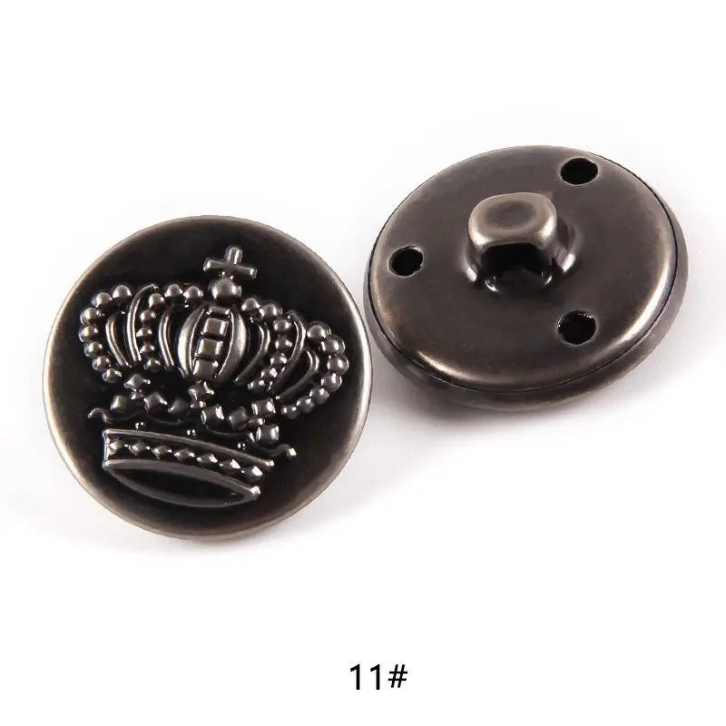10pcs 15/20/25mm Metal Vintage Coat Suit Uniform Button Retro Copper Buttons Round Shank button DIY Sewing Ornaments
