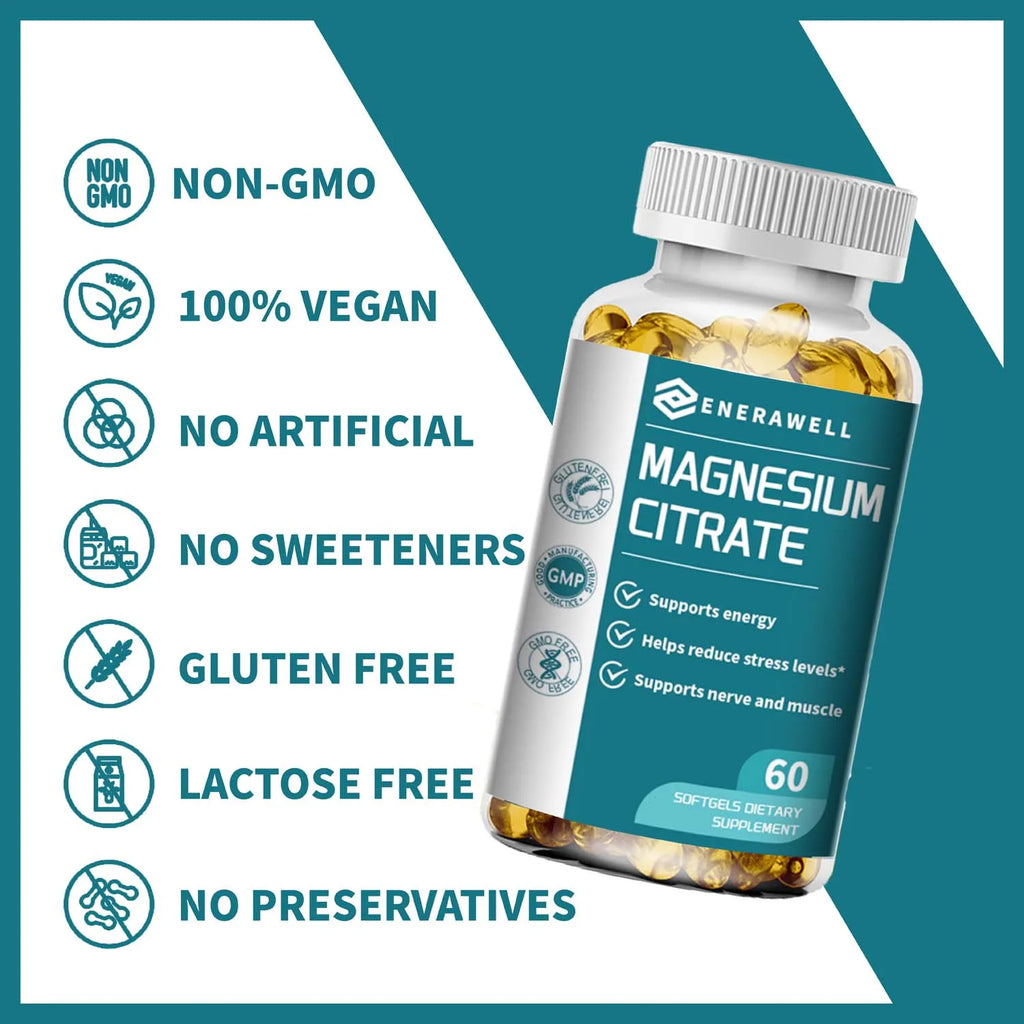Magnesium Citrate Capsules 500 Mg - Maximum Absorption for