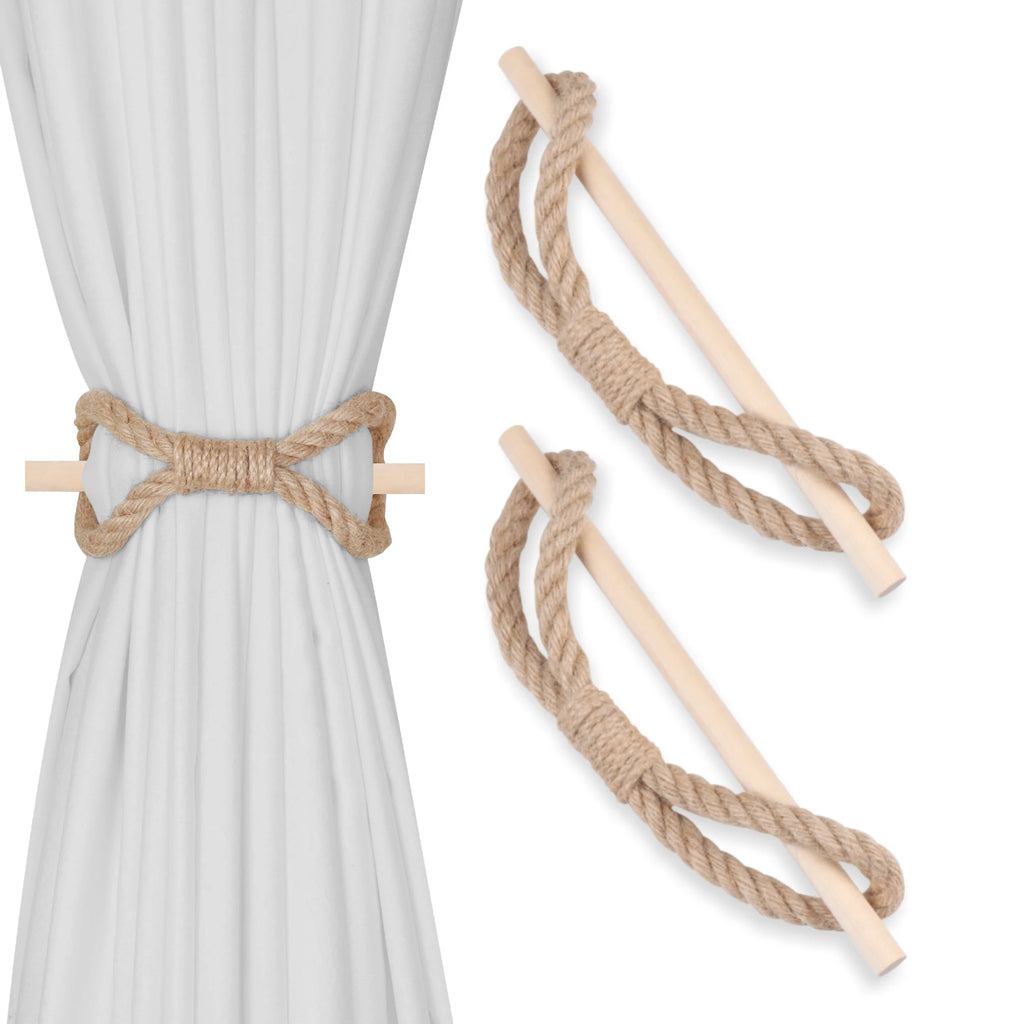 1pc Solid Wooden Stick, Simple Curtain Binding Rope, Curtain Tieback, Curtain Buckle Curtain Holdback For Room Decor home decor
