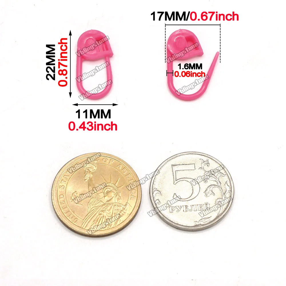 100pcs Mix Colors Knitting Stitch Markers Plastic Resin Small Needle Clip Crochet Locking Sewing Tools DIY Craft