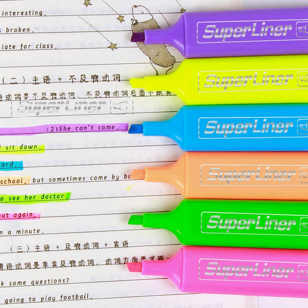 4/6pcs Pastel Color Macaron Highlighte Marker Water-Based