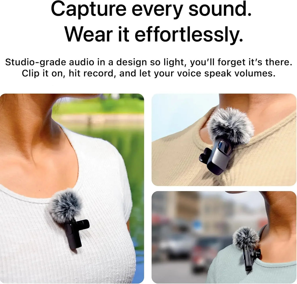 Kebidumei 2.4G Wireless Lavalier Microphone Portable Audio Video
