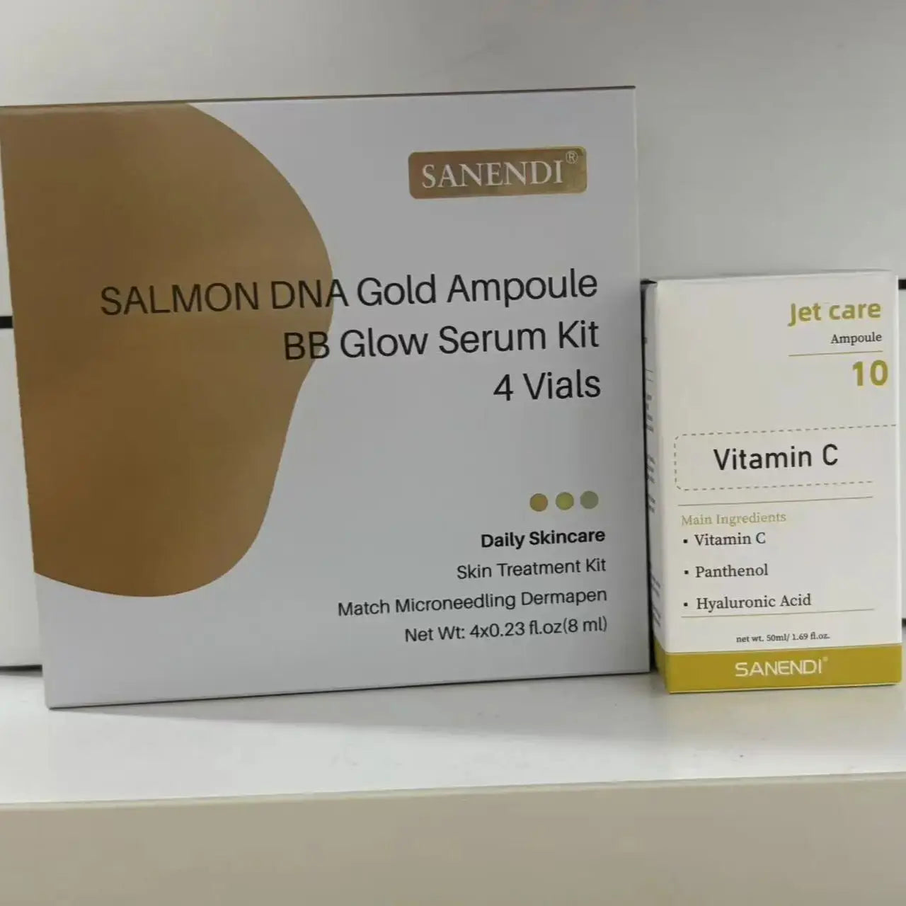 2 in 1 Salmon DNA &Jet Care VC serum firming deep skin care moisturizing whitening ampoule facial anti-aging Whitening Set