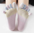1/5Pairs Women Sports Toe Socks with Separate Fingers High Tube Five Finger Cotton Crew Socks Yoga High Quality
