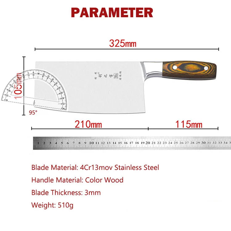 Stainless Steel Kitchen Cleaver Knife Dual-purpose Slicing Chopping Knife Stainless Chef's Slicing Knives coltello tascabile