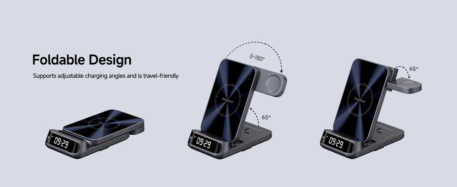 SwanScout 708S Charging Station for Samsung S25 S24 Ultra S23 Z Flip 7 Fold 6 5 Wireless Charger for Galaxy Watch 8 7 for Buds 3