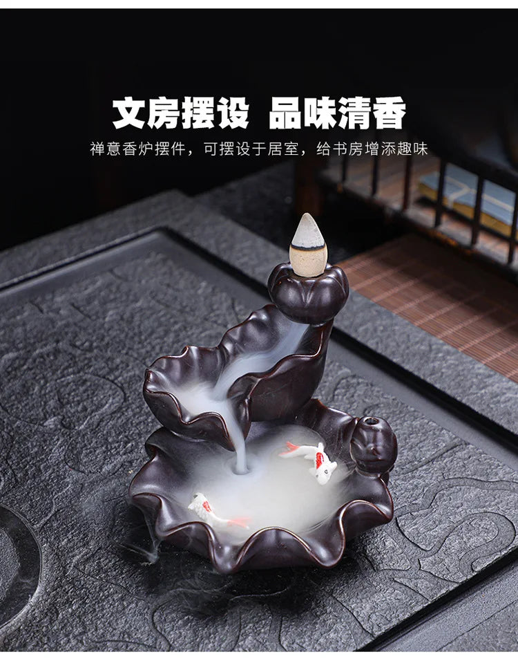 Creative Home Decor Backflow Stick Incense Burner Ceramic Censer Home Decoration Use In Home Teahouse Zen Yoga Decor Ornament