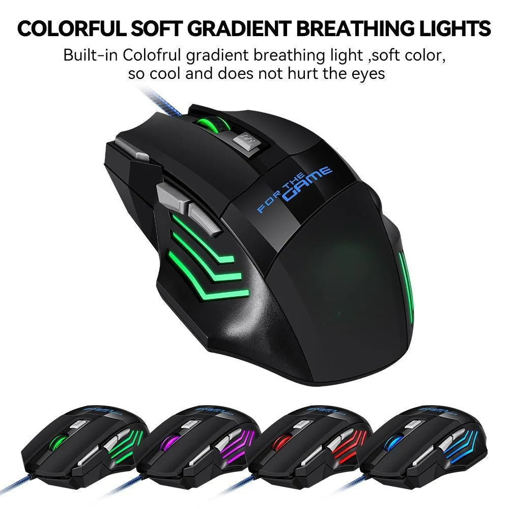Hyperspeed USB Gaming Mouse RGB Backlit Ergonomic Gaming Mice 7D