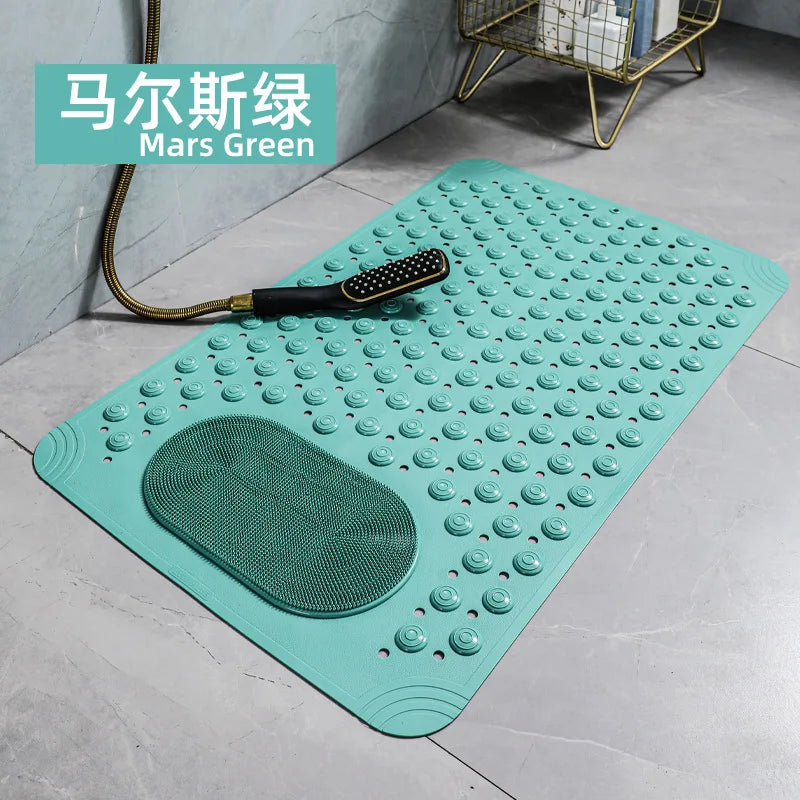 New Non-slip Bath Mat with Suction Cup and Drain Hole, Soft Machine-washable Shower Mat Non-slip Bath Mat