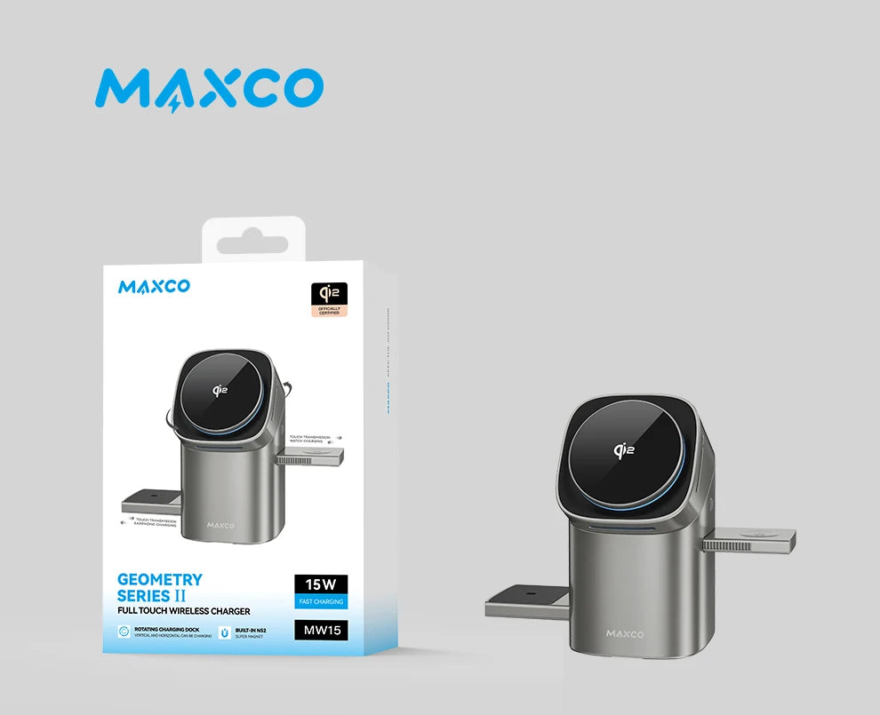 Qi2 Magnetic Wireless Charger Fast Charger 3-in-1 Intelligent Fast Charging 15W for IPhone 12/13/14/15/16 for Iwatch & AirPods