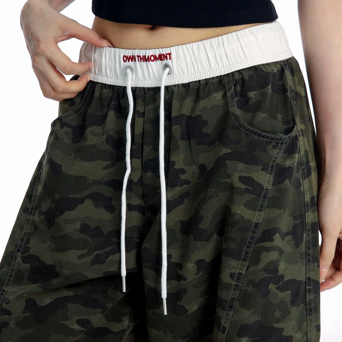 Y2K Summer Cargo Jeans Camouflage Loose Fit High Waist Slouchy