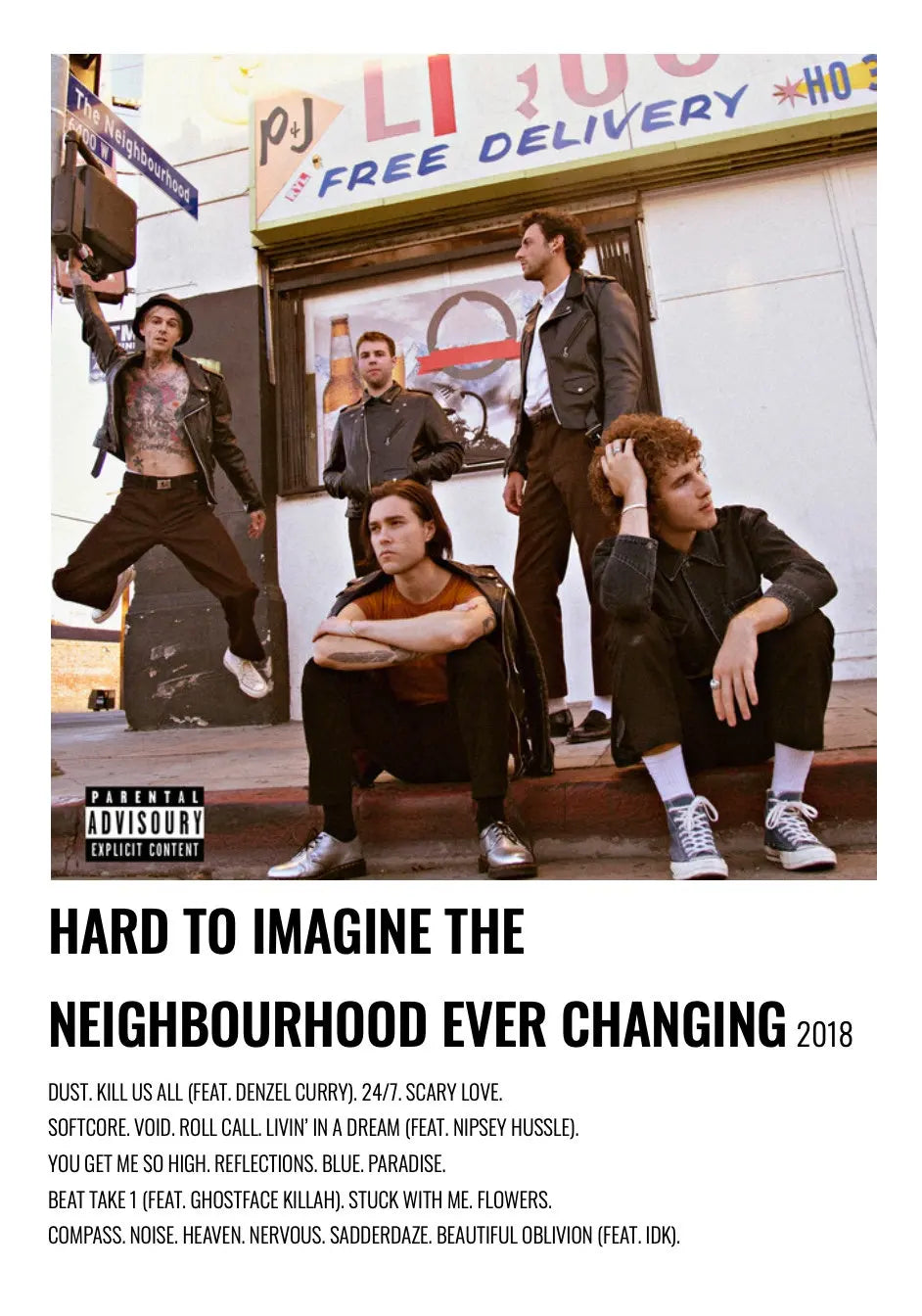 Vintage The Neighbourhood Wiped Out Album Music Cover Minimalist  Art Poster Canvas Painting Wall Prints Picture Room Home Decor