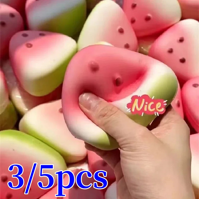 1/3/5pcs Squishy Watermelon Fidget Toy Anti-stress Slow Rising Fruit