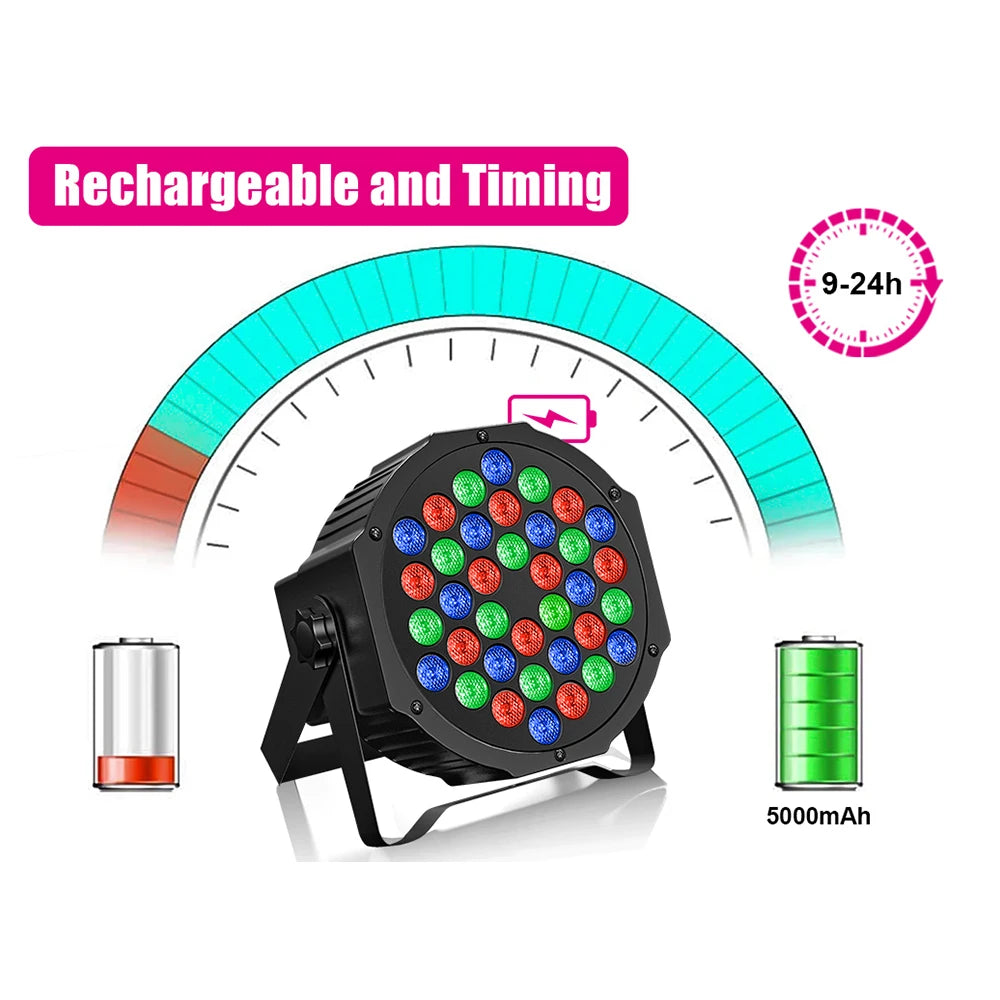 U'king 4PCS 36LED Par Light Dmx512 RGB LED Uplights