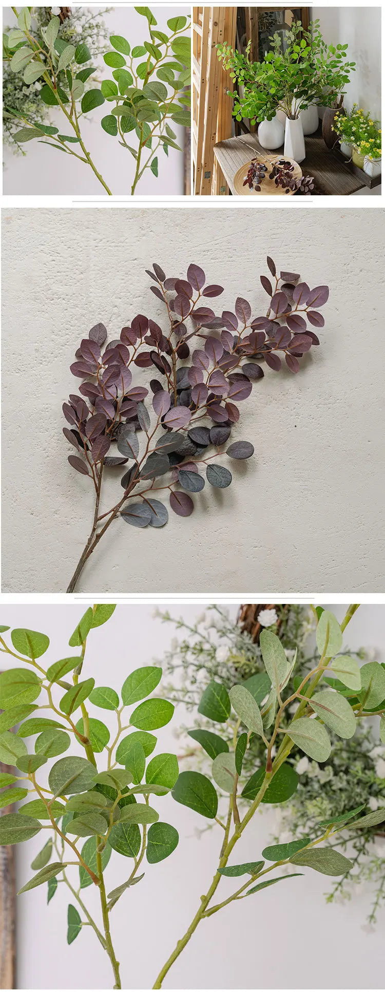 27IN Artificial Red Loropetalum Leaves Faux Flowers Home Decor Wedding Decoration Shop Window Display