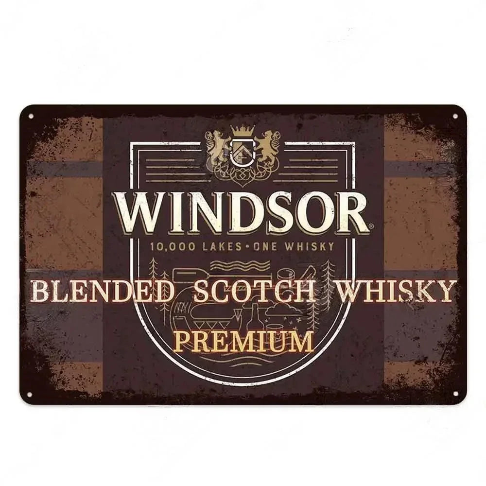 Retro Whiskey Plaque Metal - Enhance your decor with this lovely vintage metal sign. Ideal for pub,bar,club,living room,man cave