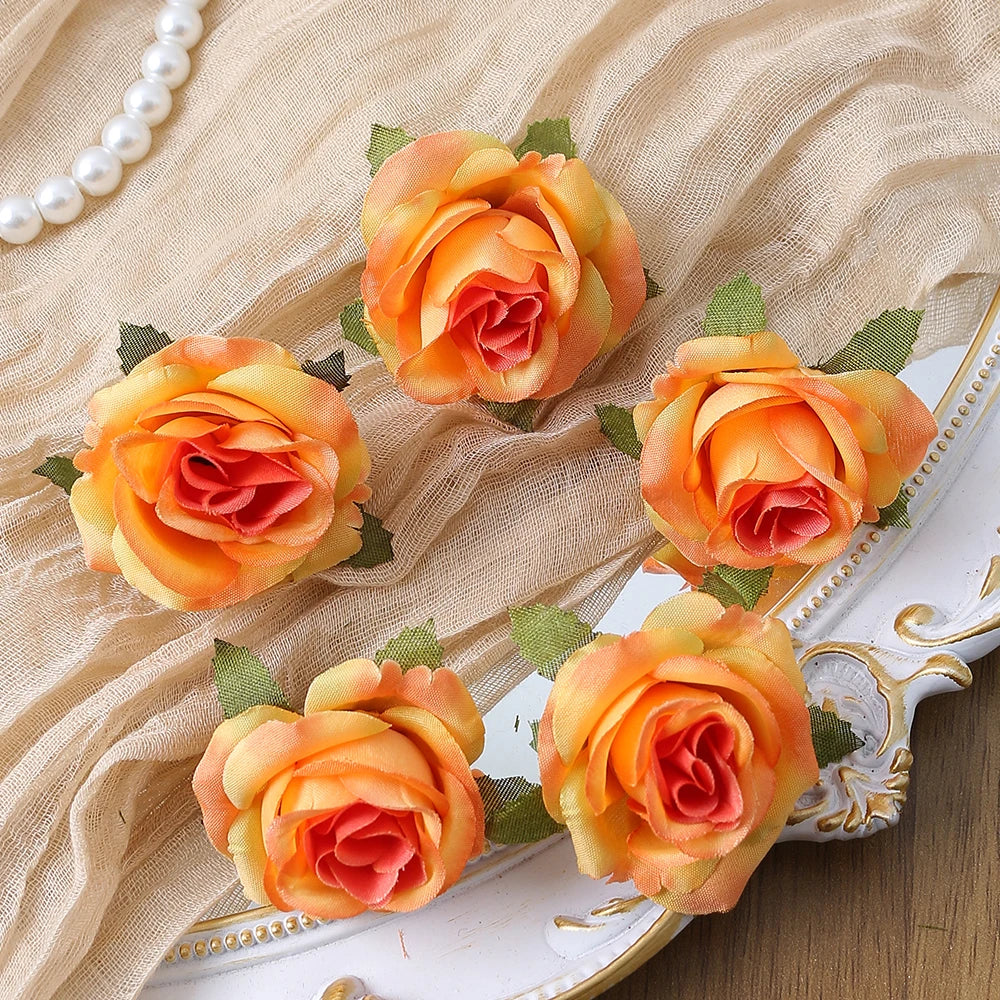 10/20PCS Artificial Flowers DIY Candy Box Cake Home Decor Christmas Decorative Wreaths Wedding Party Garden Roses Arch Silk Fake