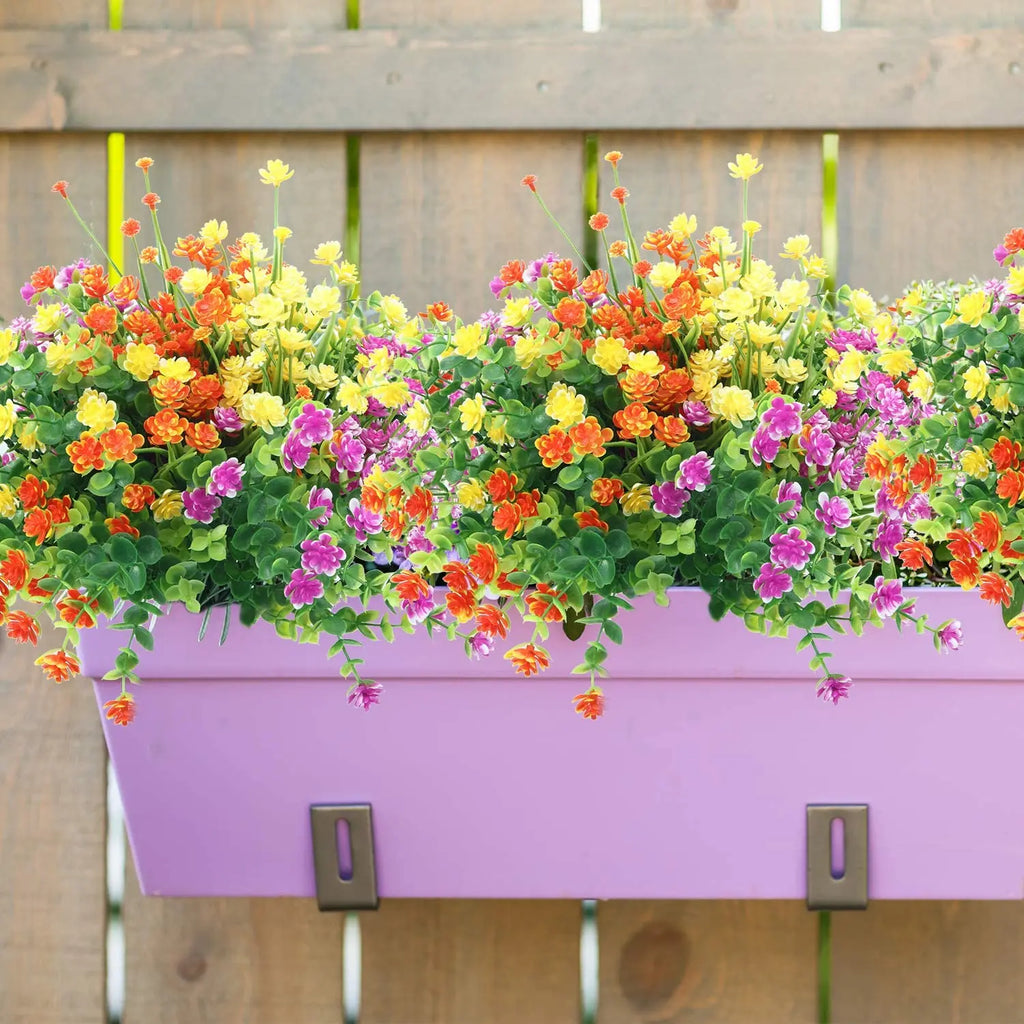 UV-Resistant Artificial Outdoor Flowers, 5 Pack
