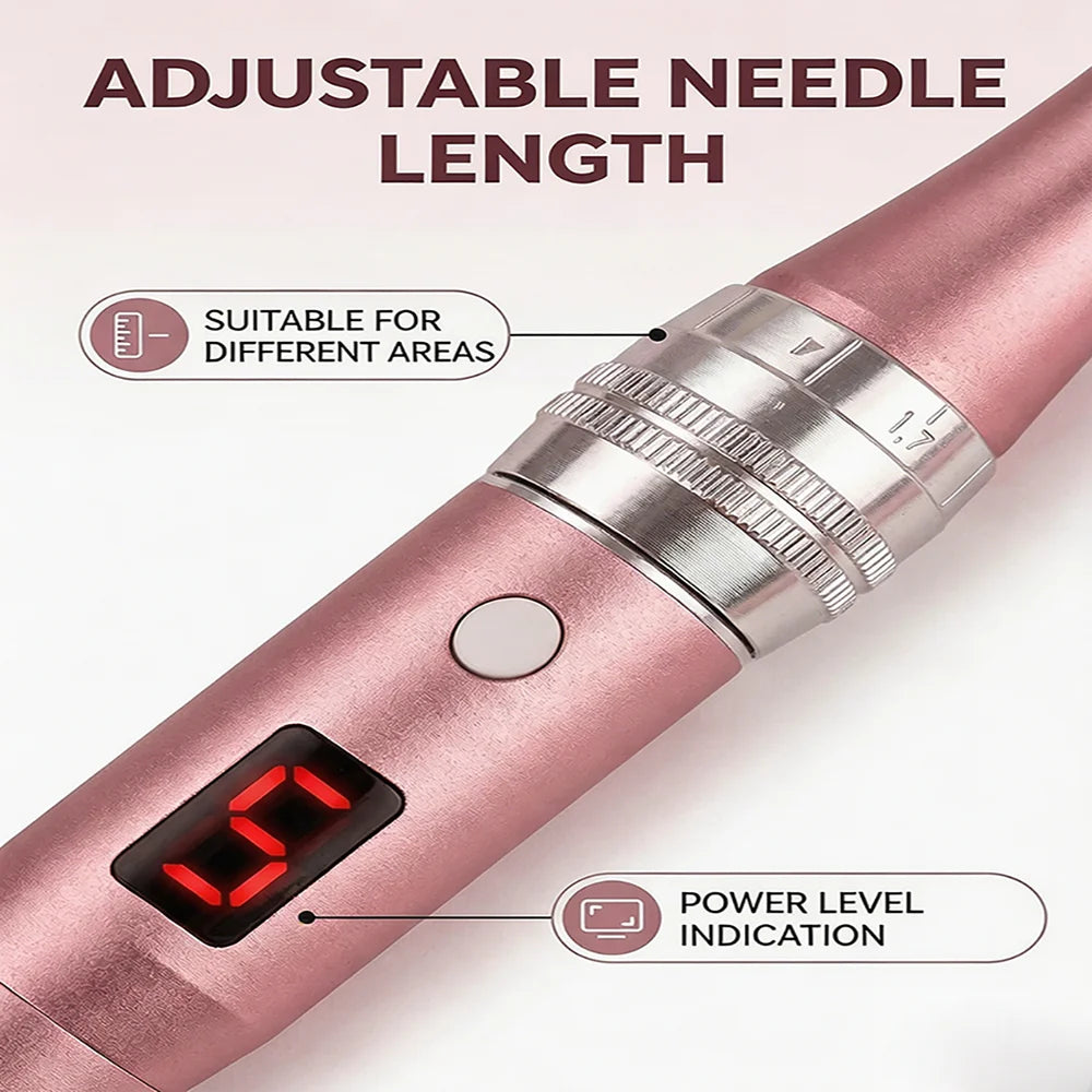 Rechargeable Portable Electric Facial Massager Lightweight with 4 Replacement Heads for Face Neck Skin Care Beauty Tool
