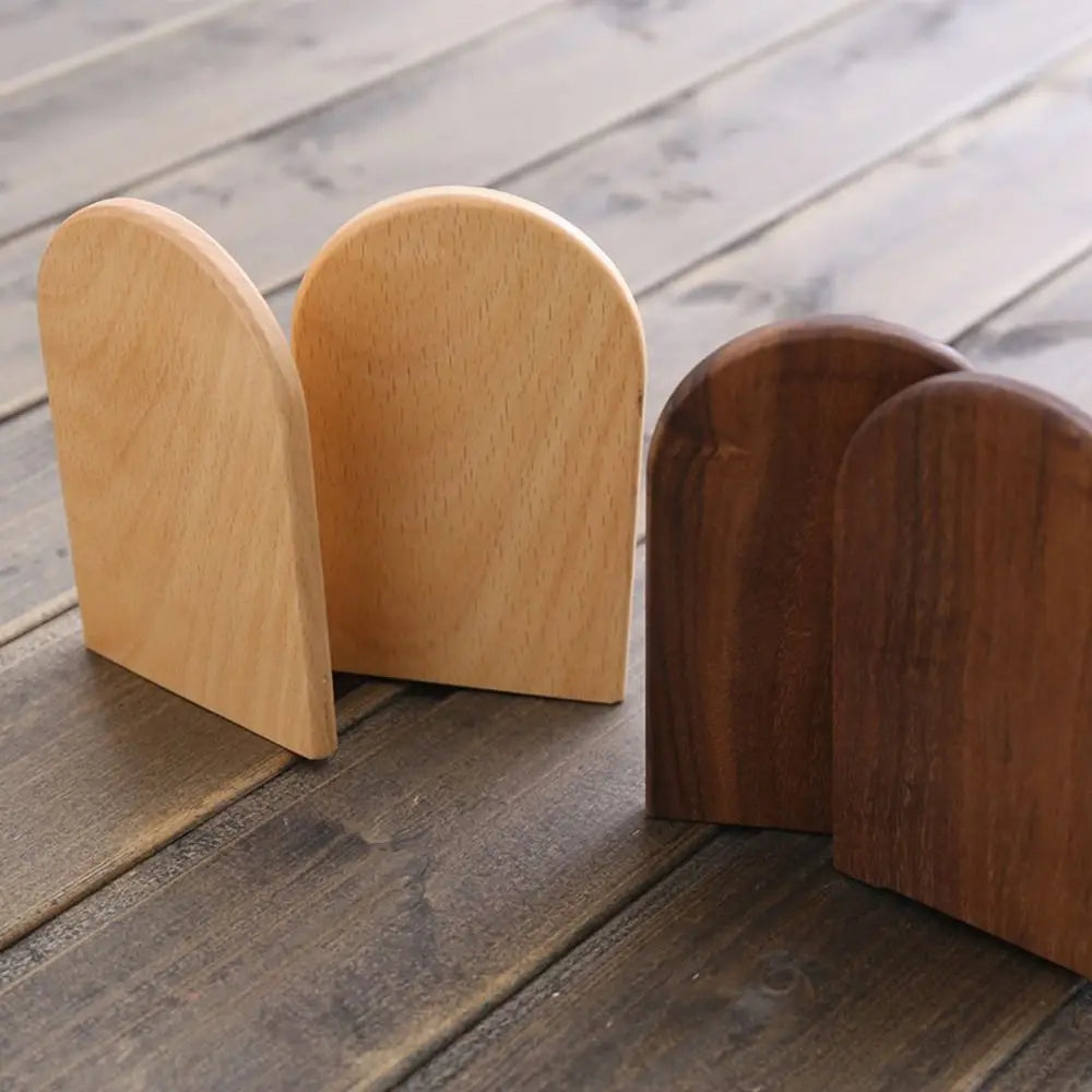 Display Holder Nature Wooden Bookends Beech Walnut INS Desktop Bookshelf Simple Desk Organizer Book Support Rack Minimalism