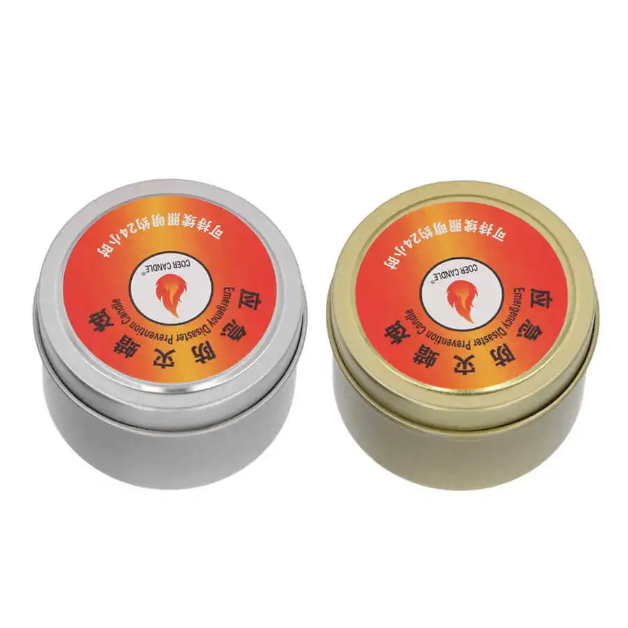 Outdoor Survival Candle 24 Hours Windproof Bright Waterproof Smokeless Camping Candle for Home Wilderness