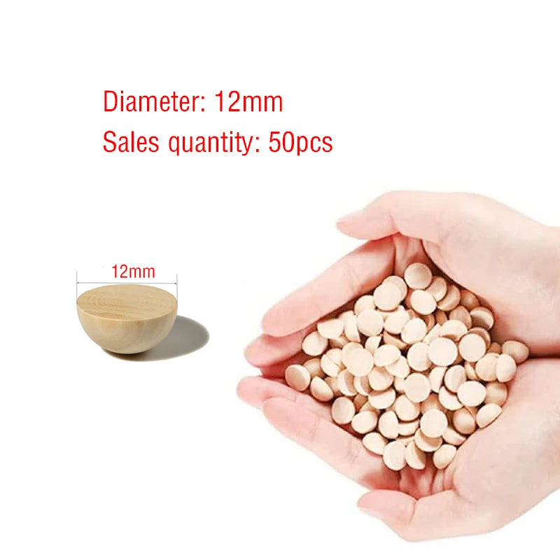 Half Wood Balls Bead Natural Half Wooden Balls Unfinished Split Wood Beads DIY Craft Arts Christmas Decor Half Round Wood Balls