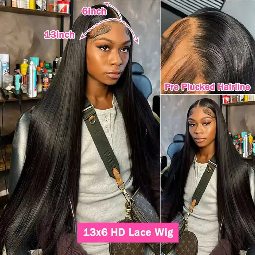 Glueless Straight Remy Human Hair Lace Wig