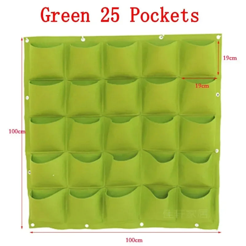 Wall Hanging Pockets Planting Bags Flower Pot Home Garden Grow Bag Garden Planter Vertical Seedling Plant Pot Home Decor Supply