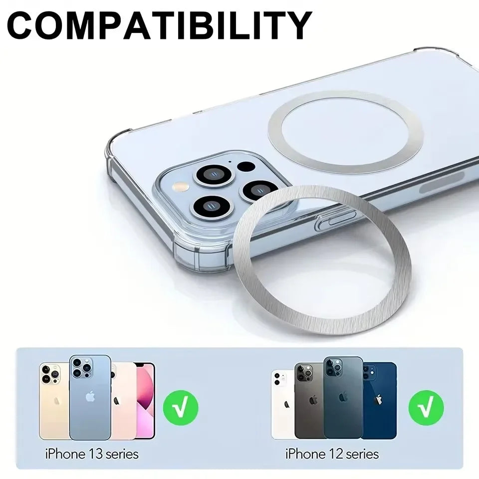 10/5/1PCS Thin Magnetic Metal Plate Ring For Magsafe Wireless Charger Iron Sheet Sticker Magnet Car Phone Holder Universal