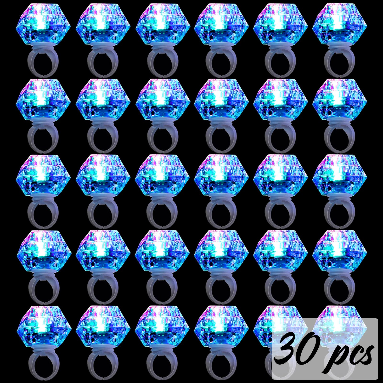 10-50 Pcs Flash Led Light up Rings Bachelorette Party Favors Gifts Diamond Rings Bridal Shower Birthday Weddings Party Favors