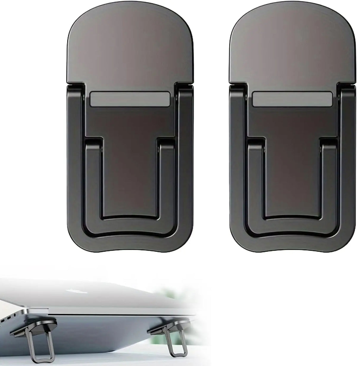 Set of 2 Adjustable Laptop Supports Foldable Two-Gear Height
