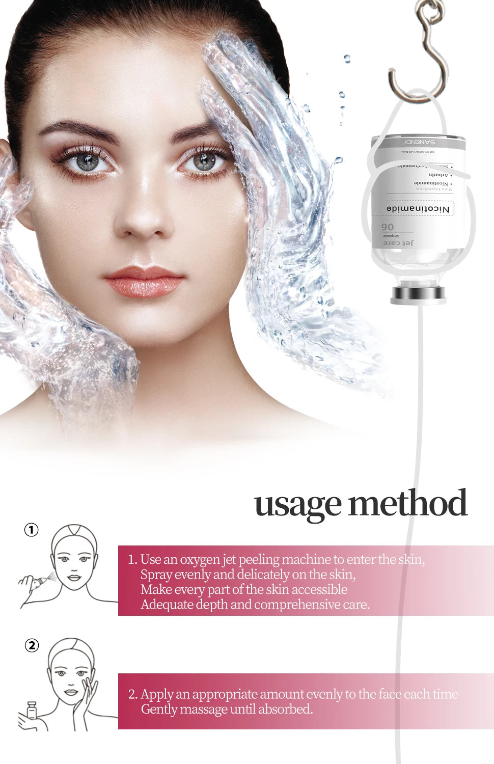 2 in 1 Salmon DNA &Jet Care VC serum firming deep skin care moisturizing whitening ampoule facial anti-aging Whitening Set