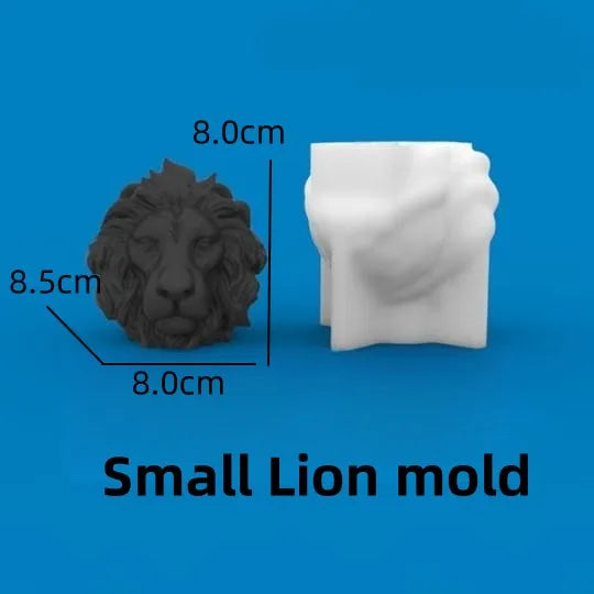 3D Lion candle silicone mold Lion head resin silicone mold Lion home decoration concrete gypsum cement silicone mold