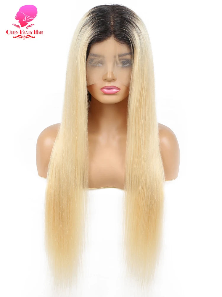 Ombre Blonde Human Hair Lace Front Wig