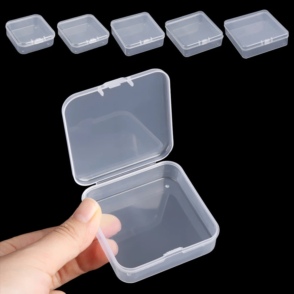 1pc Small Plastic Home Items Sundries Organizer Case Transparent Storage Box Jewelry Beads Container Fishing Tools Storage Box