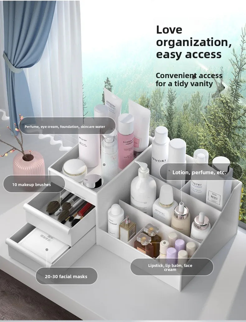Plastic Drawer Style Makeup Storage Organizer Cosmetic Storage Box Classification Rack Bathroom Bedroom Desk Organizer